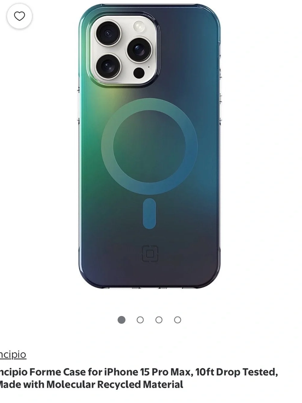 Incipio Forme MagSafe Case for iPhone 15 Pro Max - Iridescent Green/Blue Fade